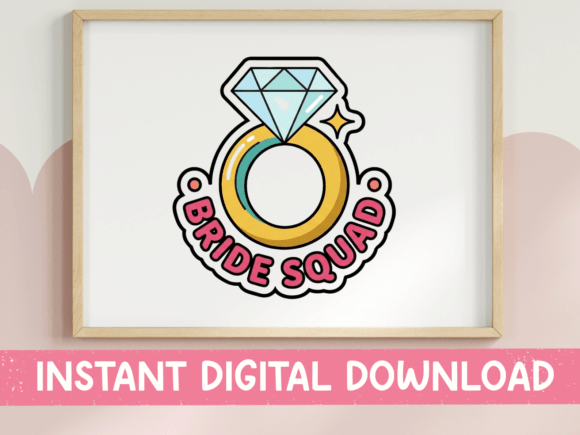 Bride Squad Diamond Ring Sticker Graphics