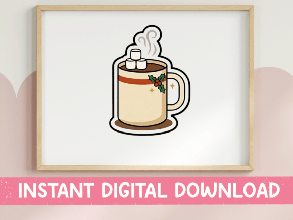 Christmas Hot Cocoa Mug Sticker Graphics
