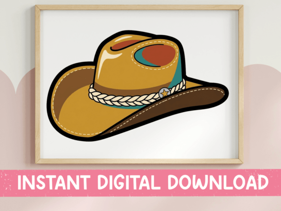 Classic Cowboy Hat Sticker Design: Graphics for T-Shirt Designs