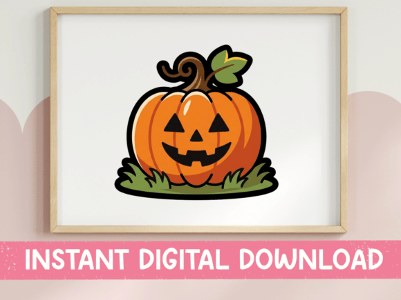 Classic Jack O Lantern Halloween Sticker: Graphics for T-Shirt Designs