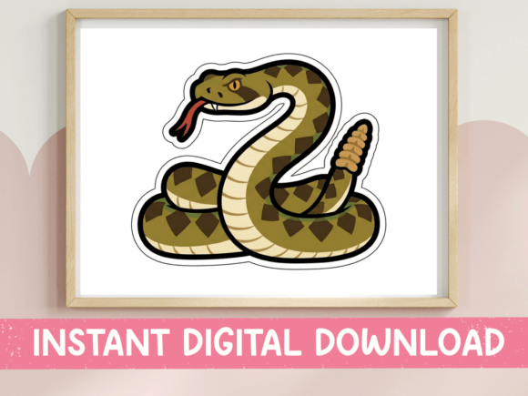 Coiled Rattlesnake Sticker Design
