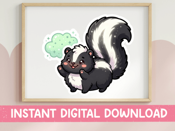 Cute Skunk Sparkle Cloud SVG: Graphics for T-Shirt Designs & Branding