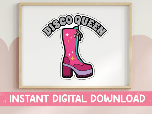 Disco Queen Platform Boot Sticker: Graphics for T-Shirt Designs