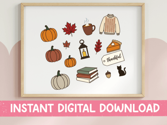 Fall Cozy Vibes Sticker Bundle SVG: Graphics for T-Shirt Designs