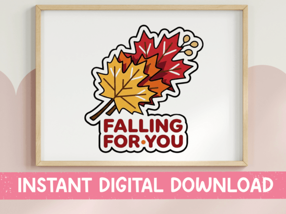 Falling for You Maple Leaf Sticker: Graphics & T-Shirt Designs