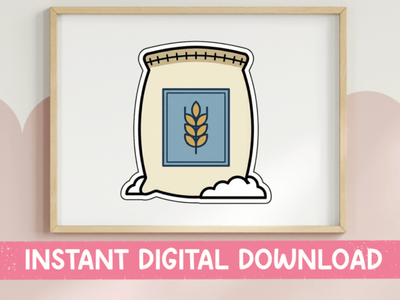 Flour Bag Baking Sticker Design