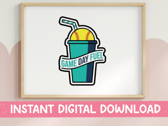 Game Day Fuel Softball Cup Sticker Graphics
