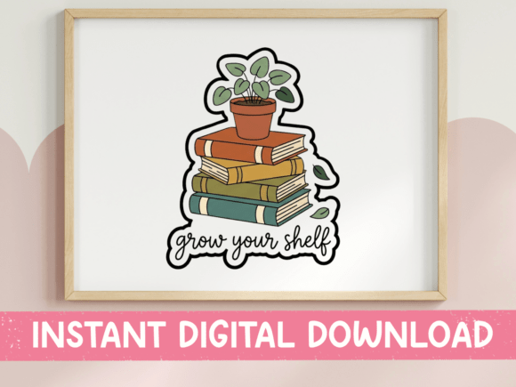 Grow Your Shelf Books & Plant Sticker Graphics