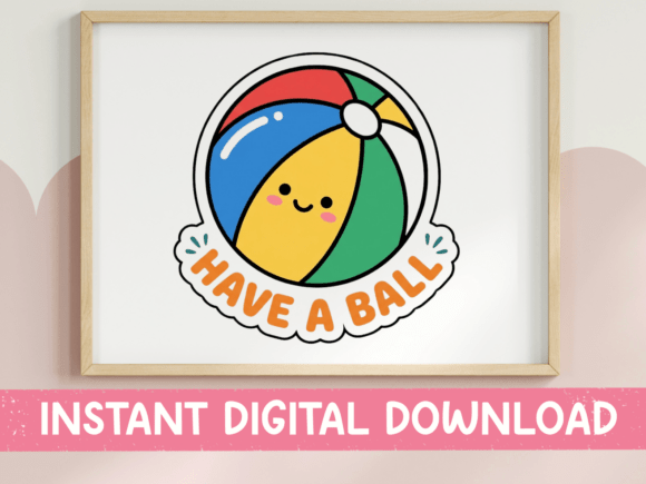 Have a Ball Cute Beach Ball Sticker: Graphics & T-Shirt Designs