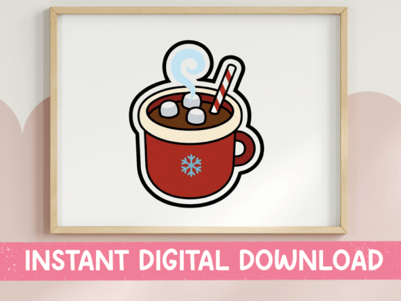 Hot Cocoa Mug Winter Sticker Design: Graphics for T-Shirt Designs