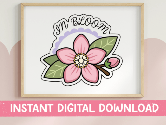 In Bloom Cherry Blossom Spring Sticker: Graphics for T-Shirt Designs