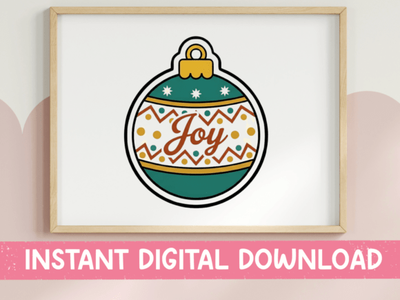 Joy Christmas Ornament Sticker: Graphics for T-Shirt Designs