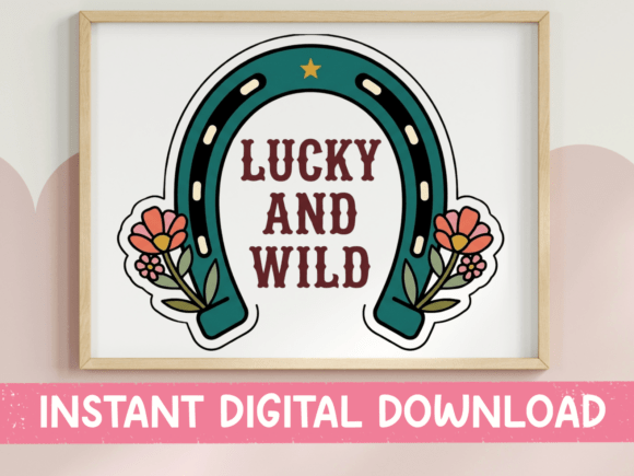 Lucky and Wild Horseshoe Sticker Graphics