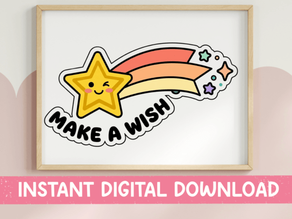 Make a Wish Shooting Star Sticker