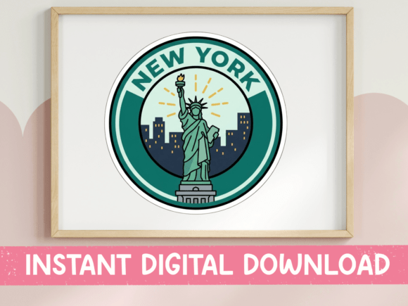 New York Statue of Liberty Badge Sticker