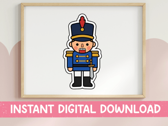 Nutcracker Soldier Christmas Sticker: Graphics for T-Shirt Designs