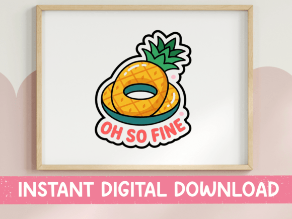 Oh so Fine Pineapple Float Sticker: Graphics for T-Shirt Designs