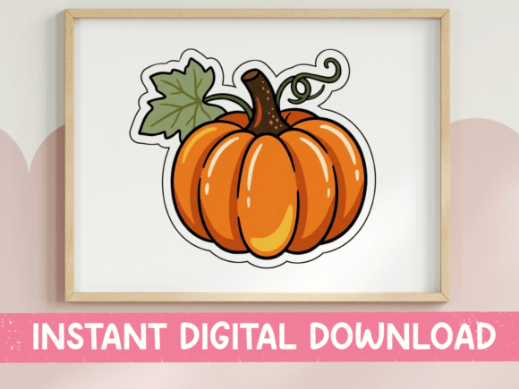 Orange Pumpkin Fall Sticker Design
