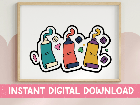 Paint Tubes Trio Sticker Design Graphics