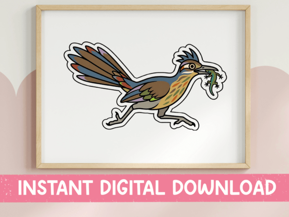 Roadrunner Bird Desert Southwest Sticker Graphics for T-Shirt Designs