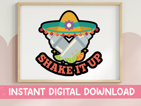 Shake It Up Cocktail Shaker Sticker: Graphics for T-Shirt Designs