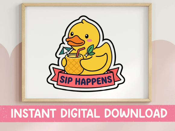 Sip Happens Rubber Duck Sticker Graphics