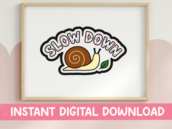 Slow Down Snail Funny Sticker SVG