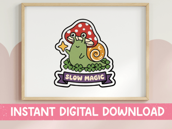 Slow Magic Snail Mushroom Sticker Graphics