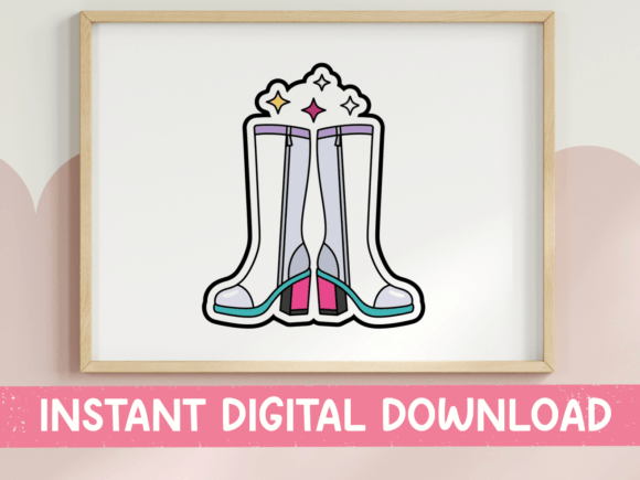 Sparkly Rain Boots Sticker Design