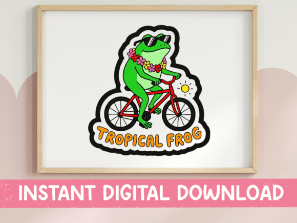 Tropical Frog Bicycle Sticker SVG