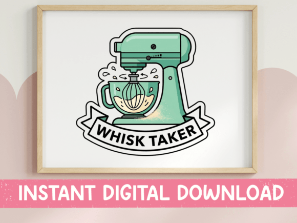 Whisk Taker Stand Mixer Funny Sticker: Graphics & T-Shirt Designs